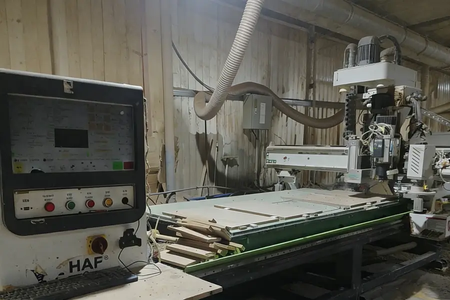 Automated CNC precision cutting for furniture.